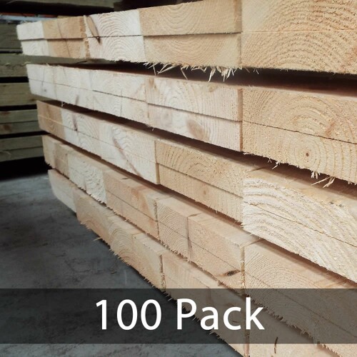 1.8m (6ft) Untreated Timber Board Pack (100pcs)
