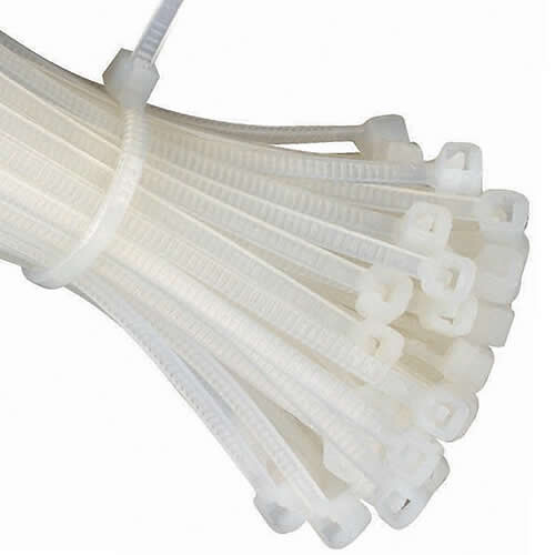 Clear Cable Ties (Zip Ties) - Pack of 100 - 4.8mm x 300mm