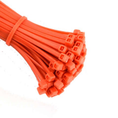 Orange Cable Ties (Zip Ties) - Pack of 100 - 4.8mm x 300mm