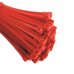 Red Cable Ties (Zip Ties) - Pack of 100 - 4.8mm x 300mm
