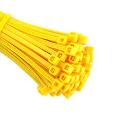 Yellow Cable Ties (Zip Ties) - Pack of 100 - 4.8mm x 300mm