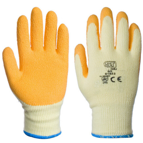 Latex Palm Coated Orange Handler Gloves Extra Large 12 Pack