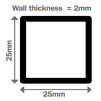 Single Saddle Bracket 25x25mm